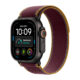 Apple Watch Ultra 4 49mm 5G - Titánium Fekete-Burgundi Szövetszíj) (M/L Gyártói garancia